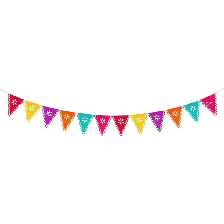 Day of the Dead Colorful Piñata Banner with Mexican Flag Design