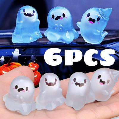 Cadılar Bayramı Hayalet Işıklı Araba Süsleri Kendin Yap Reçine Süs Mikro Peyzaj Masaüstü Dekoratif Aksesuarlar Araba Anahtarlık Kolye