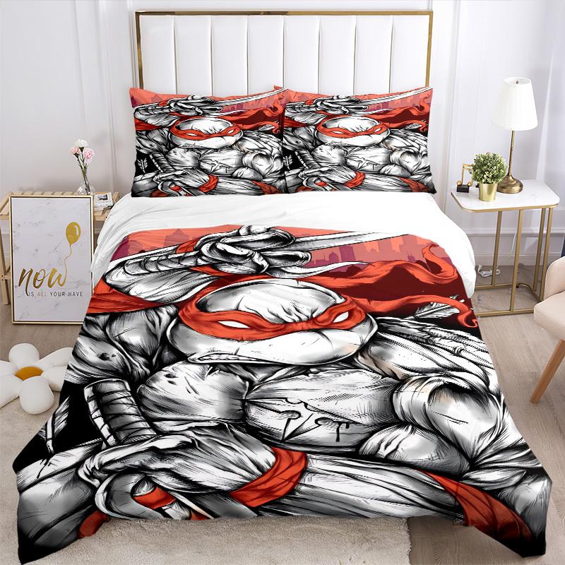 3pcs Ninja Turtles Bedding Set. Soft and Comfortable with No Core Included (1x Duvet Cover + 2x Pillow Covers) Yy251031046