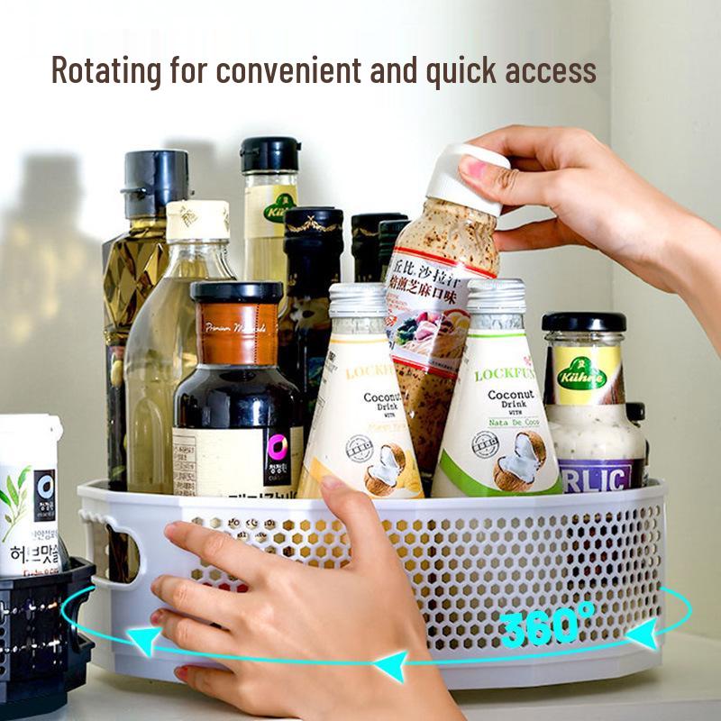 Rotating Spice Rack & Turntable Storage Basket for Kitchen & Bathroom
