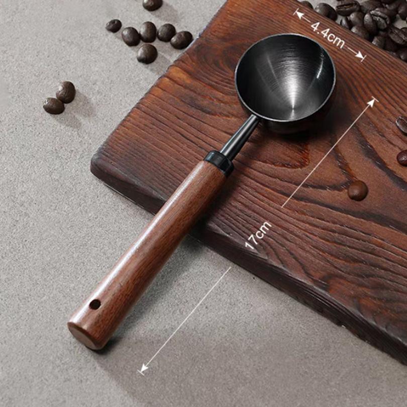 1pc Walnut Handle Measuring Spoon Coffee Powder Spoon Kitchen Home Baking Tool Measuring Cup Measuring Tools for Kitchen