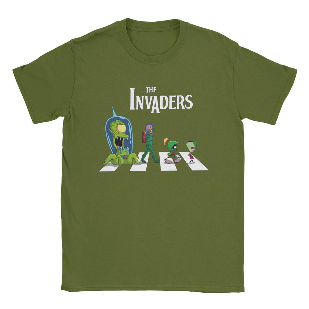 Men T-Shirt The Invaders Crosswalk Invader Zim Fashion Cotton Tees Short Sleeve T Shirts Crewneck Tops Plus Size