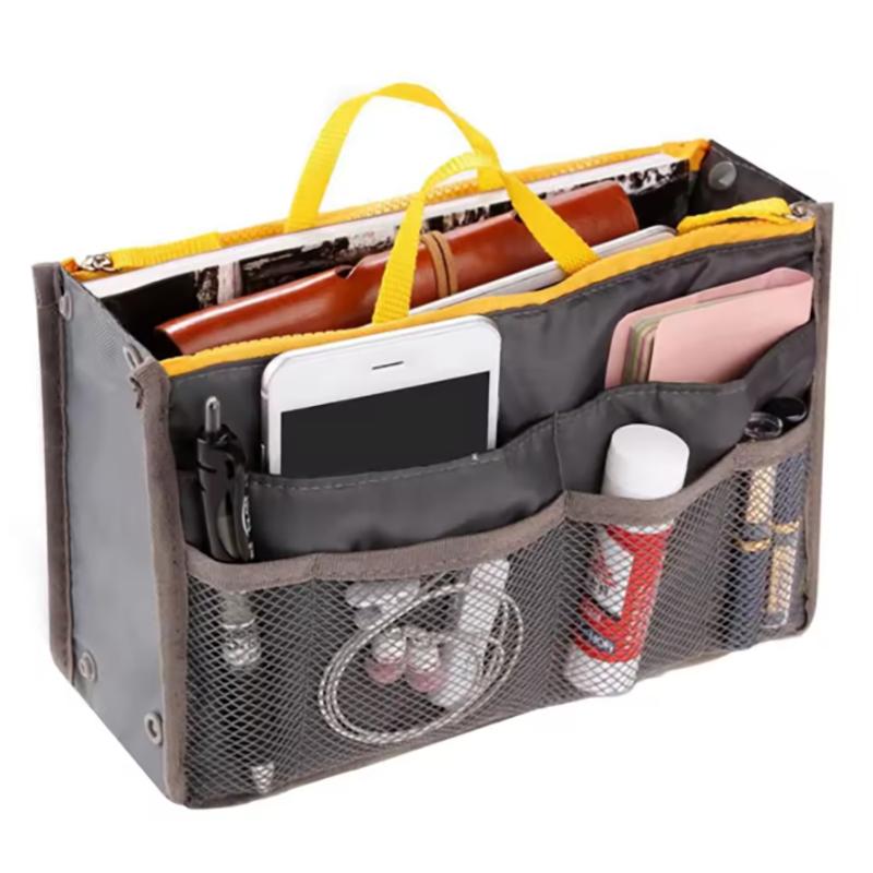 

Женская косметичка-органайзер, нейлоновая дорожная сумка-органайзер, складная большая вместительная сумка-вкладыш, сумка-сумка для макияжа 1pc серый