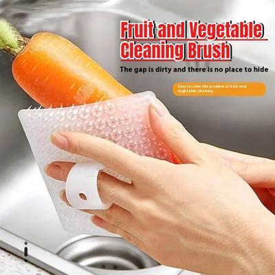 Fruit Vegetable Cleaning Brush Potato Carrot To Mud Easy Clean Silicon Multi-Functional Kitchen Fliter Gap Washing Brush Tools