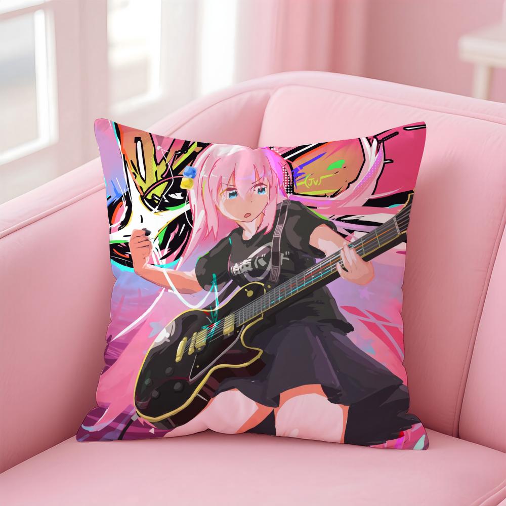 Anime BBocchi The Rock Cushion Cover Linen Minimalist Cover Soft Decor for Sofa Home Room