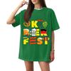 Women's Casual Short Sleeve T-Shirt Oktoberfest Letter Print Loose Fit Lightweight Summer Top Pullover Tee