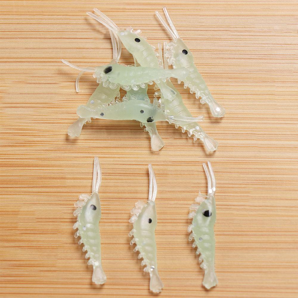 Biomimetic Creative Hook Worm Silicone Luminous Shrimp Fishing Lures Shrimp Fake Bait Sea Fishing