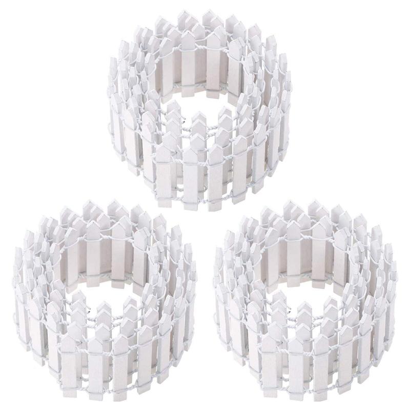 

3 шт. 90x5 см мини-деревянные заборы для миниатюрного волшебного садового украшения, небольшой деревянный заборчик, сделай сам, ремесло, микро-ландшафтный дизайн белый