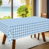 Blue and white checkered Rectangle tablecloth for table decor Reusable Waterproof Kitchen dining tablecloth wedding party decor