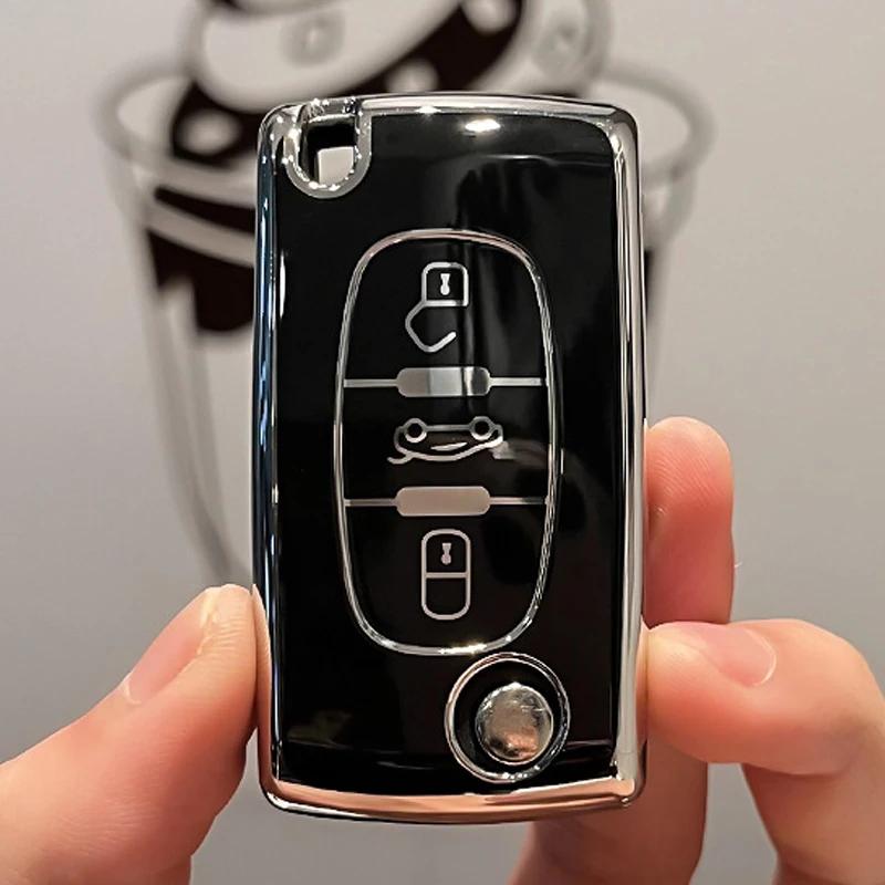 2 3 Button Tpu Car Key Case Cover Holder Shell For Peugeot 308 207 307 3008 5008 Fob For Citroen C2 C3 C4 C8 Keys Accessories