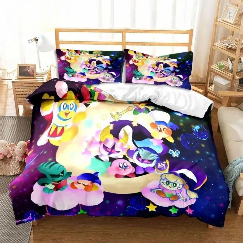 3D Printed Kawaii Cartoon Kirbys Bedding Collection Single Twin Full Queen King Size Bed Collection Adult Kid Bedroom Bedding Gift
