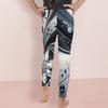 Girls Black Golden Glitter Print Full Length Stretch Waist Fitted Yoga Leggings