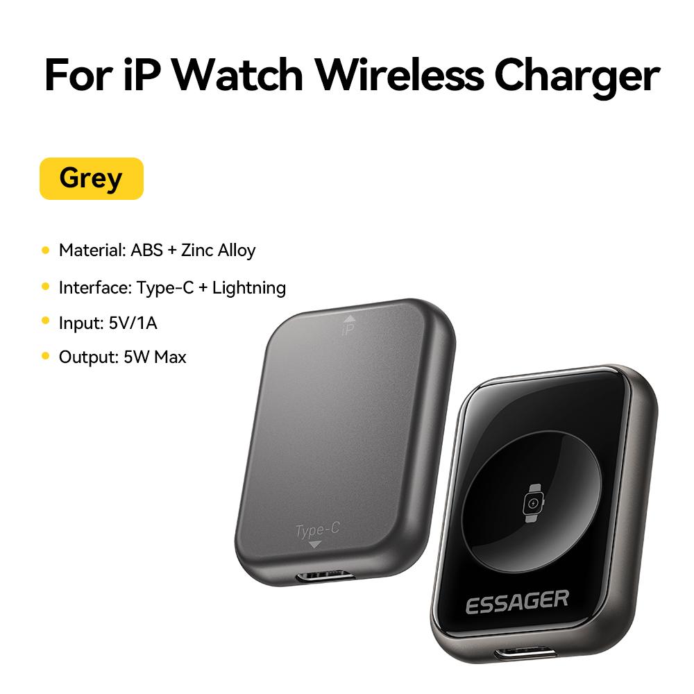 Essager Magnetic Wireless Watch Charger For Apple Watch S2-S11 Series SE Series Ultra Series 5W Portable Type-C/Lighting Charger