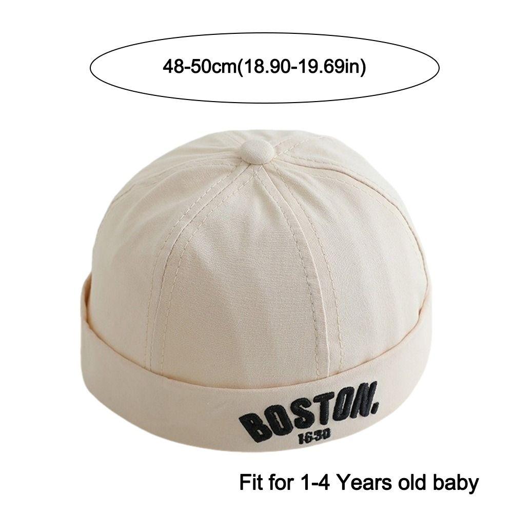 Cotton Children Melon Beanie Letter Embroidered Bucket Hat Hip Hop Fashion Landlord Cap Summer