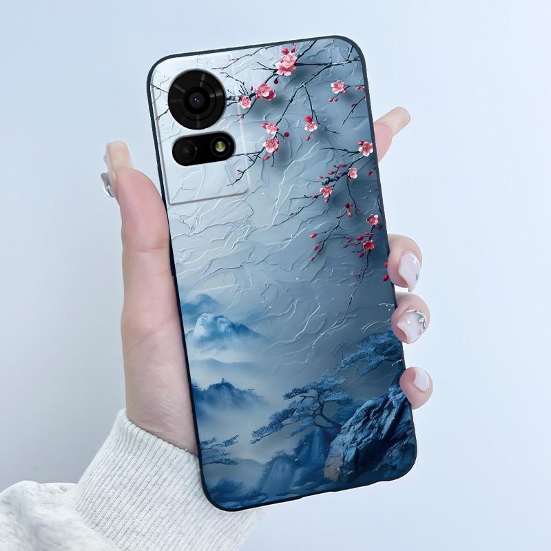 Cute Case For TCL K23 / TCL K24 Funda TCL 50 LE T510SPP Capa Printing Shell Protective Cover Soft Silicone Cartoon Black Casing