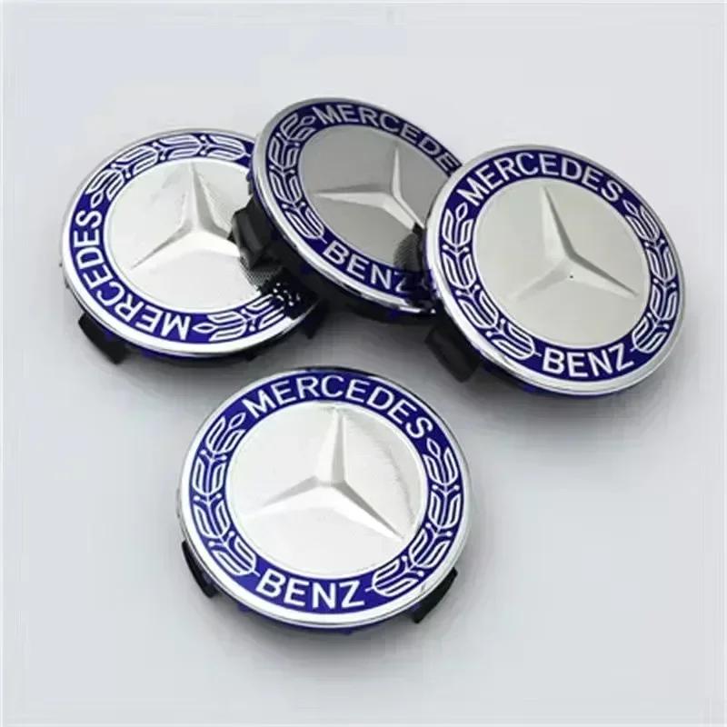 

4pcs 75mm Wheel Center Hub Caps Rim Covers Emblem for Mercedes Benz AMG W203 W205 W206 W211 W212 W220 4pcs темно-синий