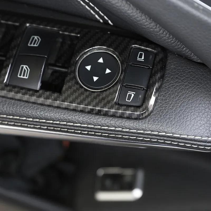 Carbon Fiber Style Car Window Lift Button Frame Sticker For Mercedes Benz A B C E GLE GLA CLA GLK Class W176 W204 W212 W166 W218