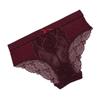 Mid Waist Sexy Lace Triangle Pantie Transparent Seamless Elastic Wide Waist Underwear Women's Triangle Panties