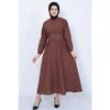 Seasonal Hijab Black Dress With Elastic Waist And Belt