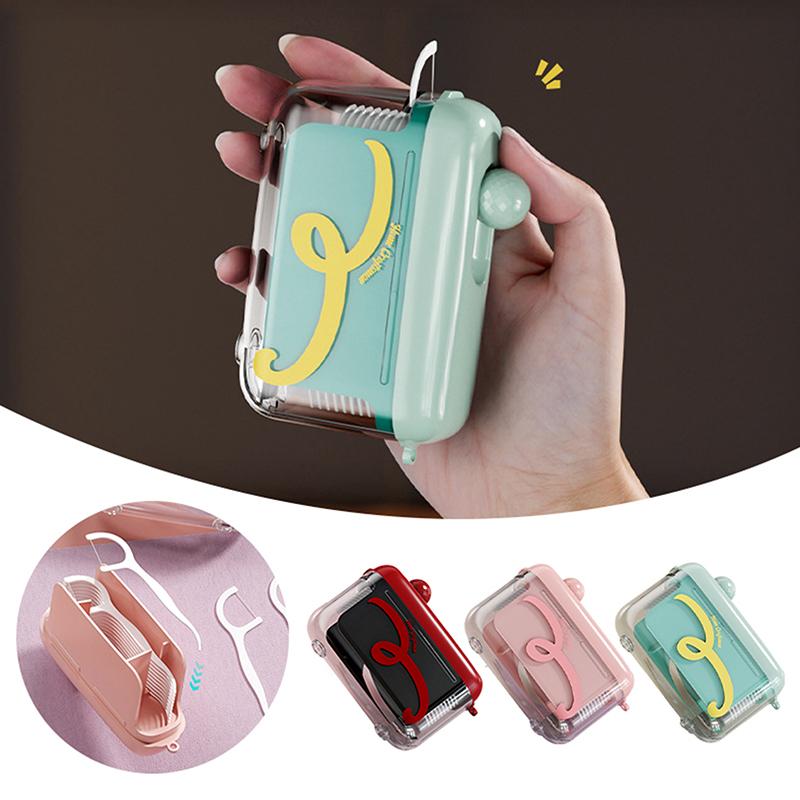 Dental Floss Storage Box Auto Pop Up Design Portable Dental Floss Dispenser Teeth Cleaning Tools Box Refillable Outdoor Kitchen