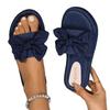 2025 summer new large size thick-bottomed muffin slippers women's outer wear bow word sandals Slippers
