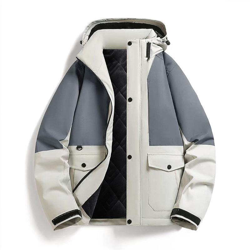 

Куртка Splicing Jacket Мужская осенне-зимняя штурмовая куртка с флисовой курткой для активного отдыха Ветрозащитная, водонепроницаемая и теплая мужская куртка XXXXXL