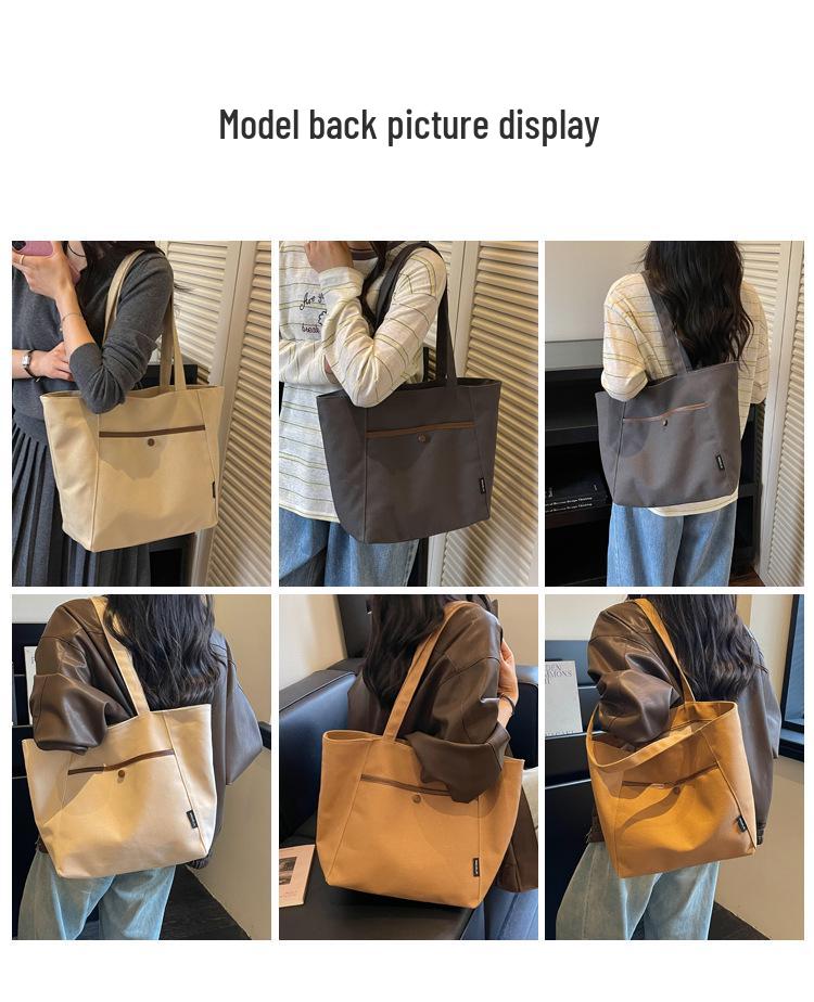 2026 Artistic Youth Canvas Shoulder Tote: Large Capacity, Versatile, Casual Bag for Students and Women