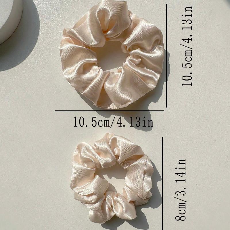 16 pçs Elásticos de Cabelo Scrunchies de Cor Sólida, Elásticos de Cabelo de Cetim Macio, Acessórios de Cabelo Casuais Versáteis para Mulheres Elásticos Scrunchy
