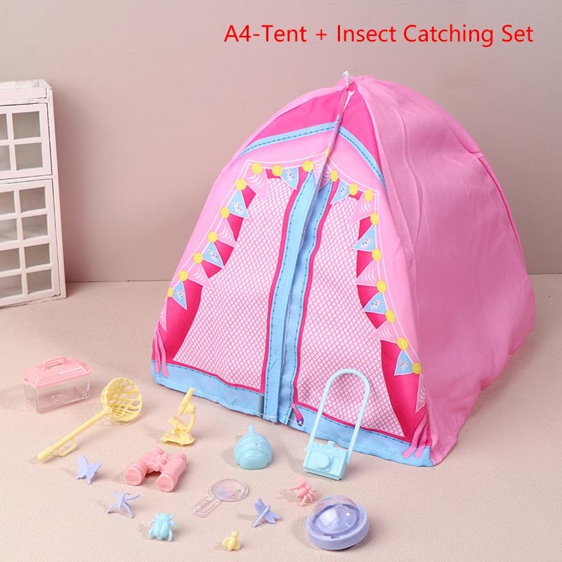 Dollhouse Miniature Camping Set - 1/12 Tent Setup for Outdoor Picnic Pretend Play Toys