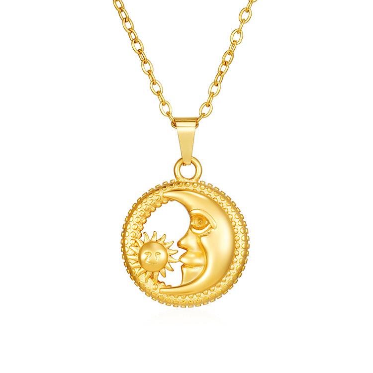 Grenzüberschreitende europäische und amerikanische Ins Internet Celebrity Fashion Beliebte 18 Karat Gold Edelstahl Anhänger Damen Halskette Beliebte Halskette Schmuck