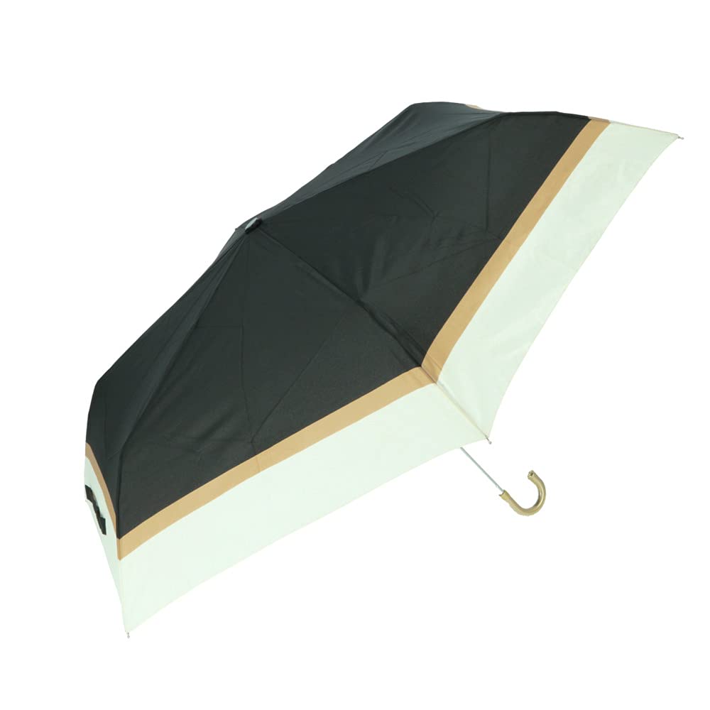 

Folding umbrella 55cm wind resistant bone natural border black 14140