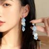 Retro Silver Blue Shell Disc Stud Earrings - Fairy Style High-End Niche Design