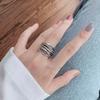 Verstellbarer Breiter Offener Ring Herren Damen Vintage Boho Geometrisches Wellendesign Kupfer Galvanisiert Statement