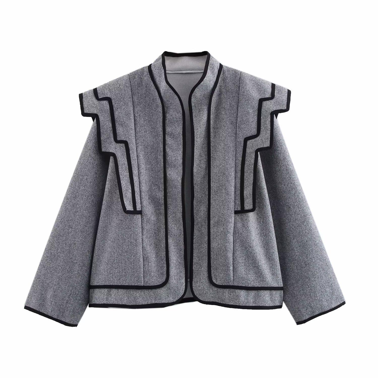 

Женская куртка с цветными блоками, свободного кроя, с длинным рукавом, весна 2025 Large