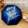 Warrington Wolves Automatic 8‑ribs Umbrella, Custom Name Text Personalized Folding Umbrella Rain Sun Gift