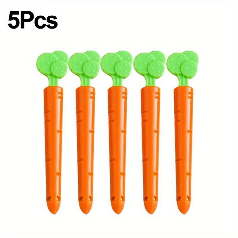 

5/10 шт., уплотнительные зажимы для пищевых пакетов, милый зажим для консервирования пищевых продуктов в форме моркови, влагостойкий и пыленепроницаемый герметичный зажим Carrot 5pcs