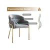 Dining Chair, Individual, Light Luxury, Living Room, Bedroom, Leisure Chair, with Four Metal Legs, Velvet, Gray