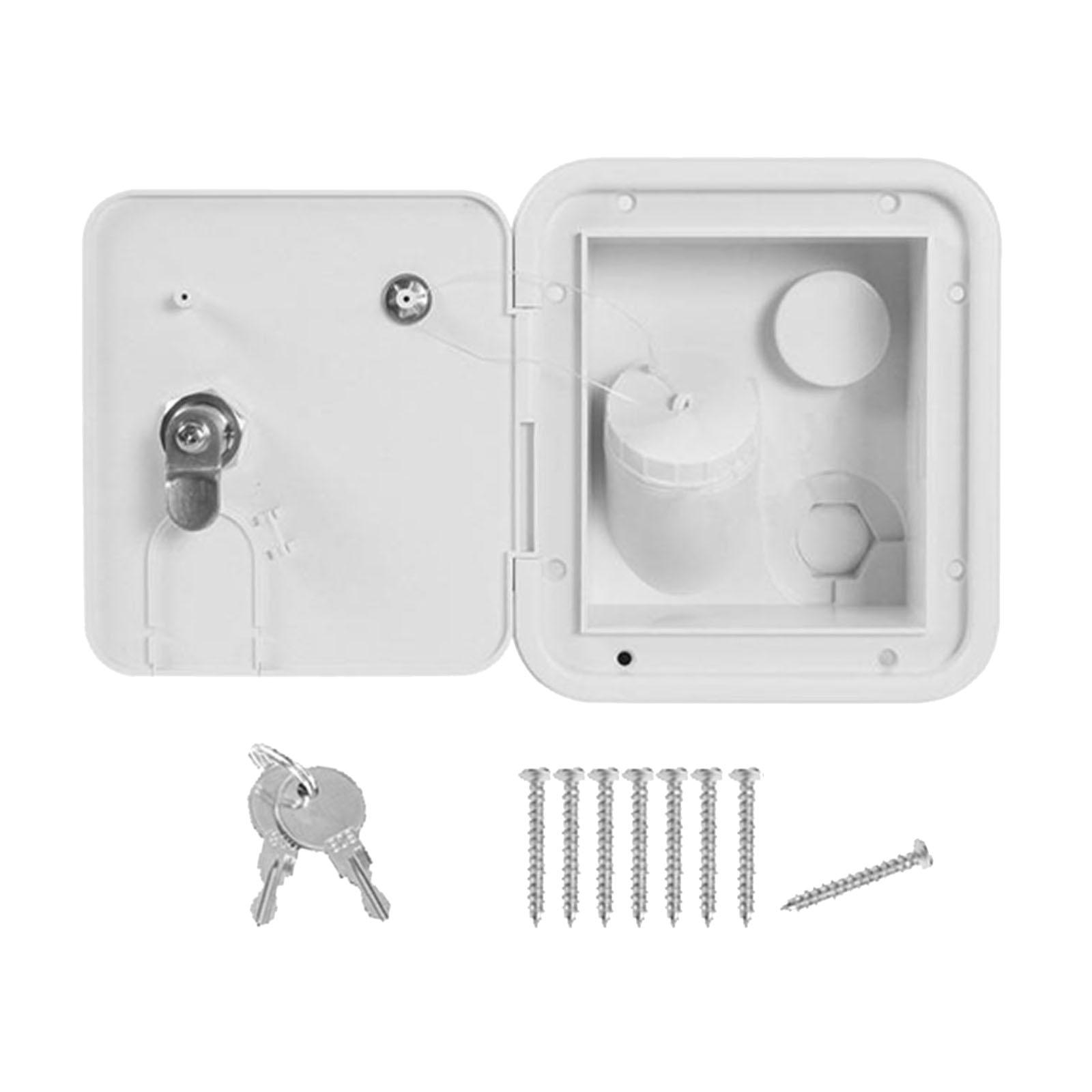 

Крышка для блокировки воды в автофургоне, люк для заливки пресной воды самотеком в автофургон с ключами для автомобилей, автодомов, лодок, прицепов, караванов белый