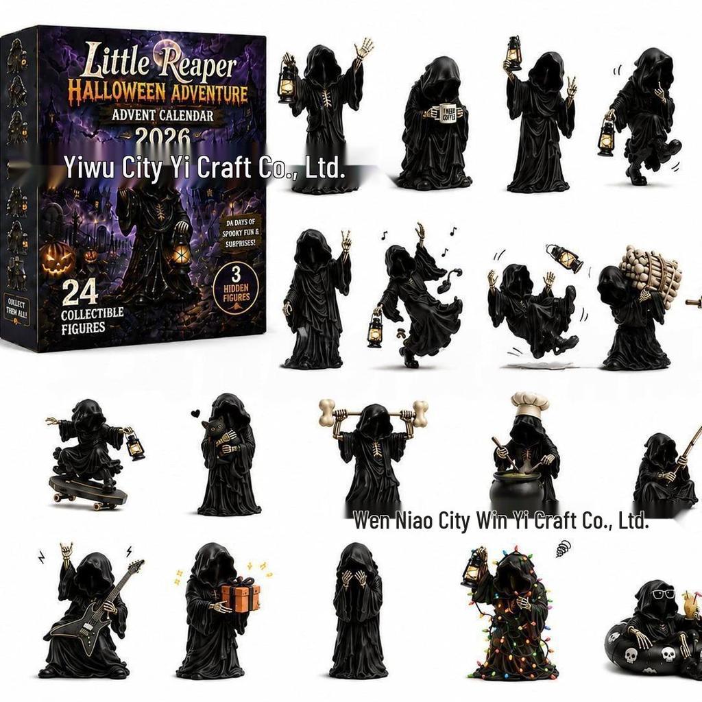 2026 Halloween Witch, Ghost & Goblin Countdown Calendar with Acrylic Pendant Blind Box