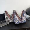 Women Ethnic Crossbody Bag Canvas Shoulder Bag with Adjustable Strap Multicolor Hobo