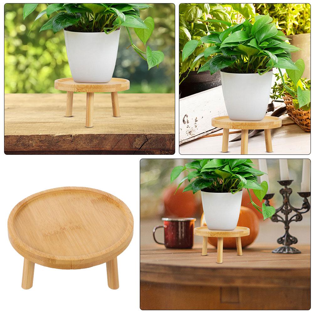 Flower Pot Tray Display Shelf Plant Stands for Indoor Plants Planter Mini Household Tall Pedestal Wood Holder