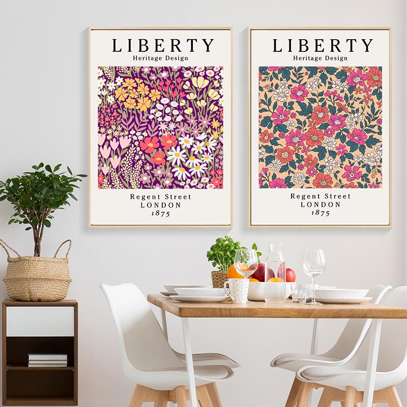 Simple Nordic Small Fresh Art Abstract Flowers and Flowers Poster Porch Living Room Decoration Painting