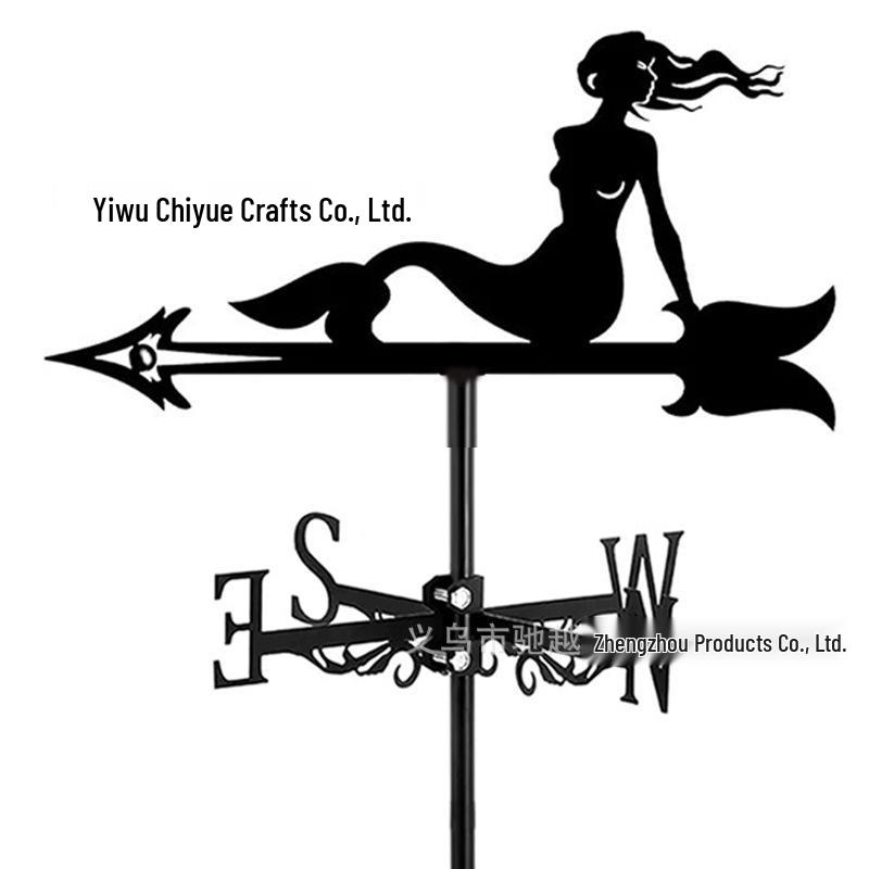 Weather Vane Ornament: Outdoor Wrought Iron Spray-Painted Roof Decoration Metal Craft