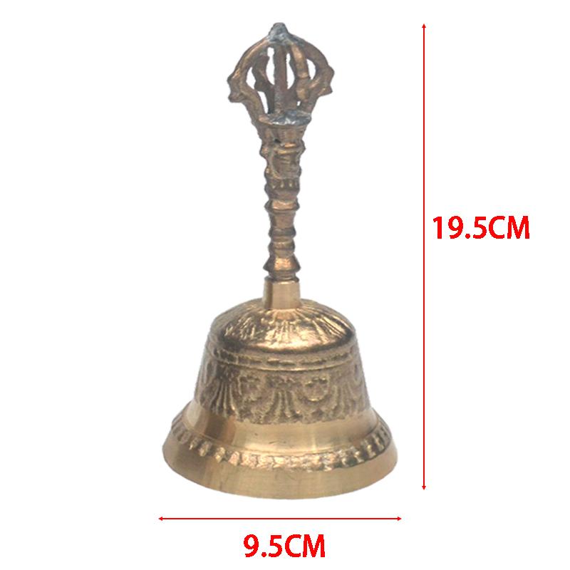 Brass Bells Retro Wind Chimes Tibetan Meditation Hand Bell Sound Healing Buddhist Decoration Children'S Percussion Instruments