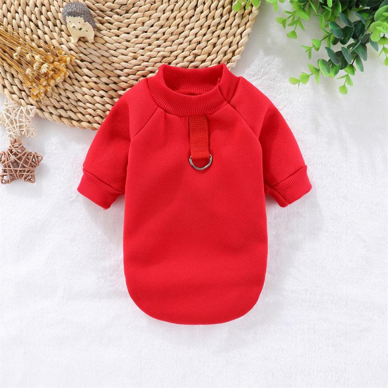 Pet Fleece Two-Legged Sweatshirt for Cats & Dogs - Leash Compatible, No Hood, Autumn/Winter Apparel