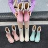 New Rain Shoes Women's Adult Medium Tube Rain Boots Non-slip Water Shoes Velvet Cotton Kitchen Short Rubber Shoes Fashion