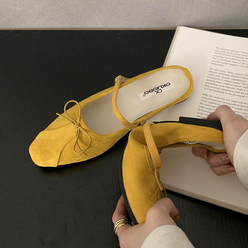 Mode Frühling Sommer Mode Schleife Damen Ballerinas Hausschuhe Schuhe Damen Pantoletten Sandalen Damen Ballerinas Hausschuhe Pantoletten Schuhe