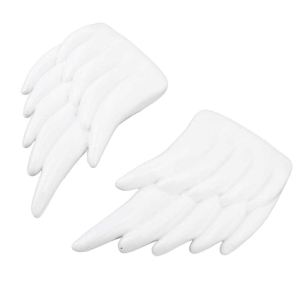 2 Pairs Shoe Wing White ABS Washable with Buckle Wing Shoe Attachment Accessory for Decoration