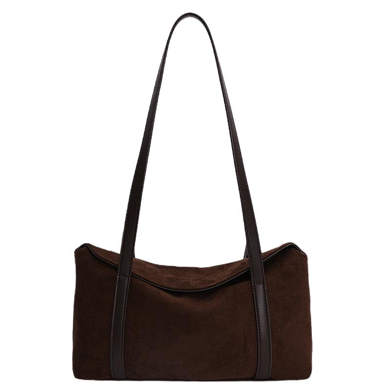 

2025 Женская Ретро Замшевая Сумка Кроссбоди через Плечо - Универсальный Осенне-Зимний Стиль Подушки кофейный