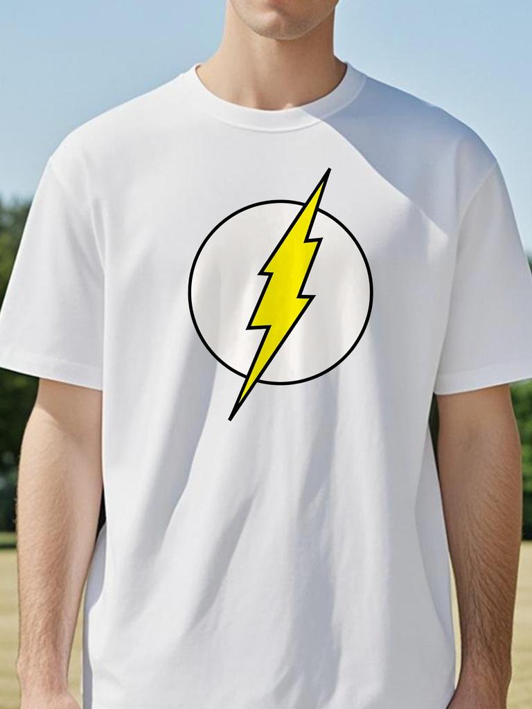 The BIG BANG Theory T Shirt The Lightning Print TShirt For Men Clothing Casual Street Short Sleeved Funny o neck Breathable Tee